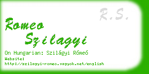 romeo szilagyi business card