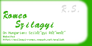 romeo szilagyi business card